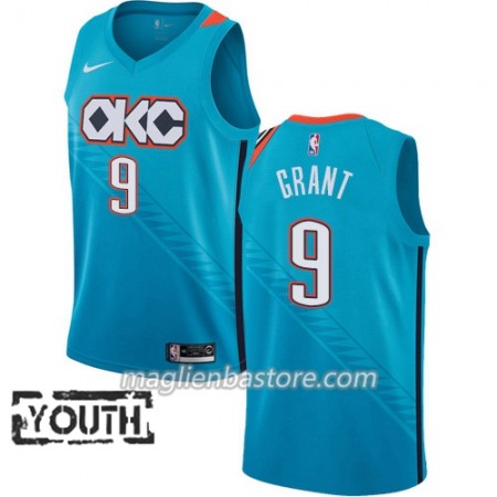 Maglia NBA Oklahoma City Thunder Jerami Grant 9 2018-19 Nike City Edition Blu Swingman - Bambino